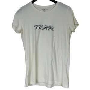 Eddie Bauer Live Your Adventure cream short sleeve t-shirt NWT